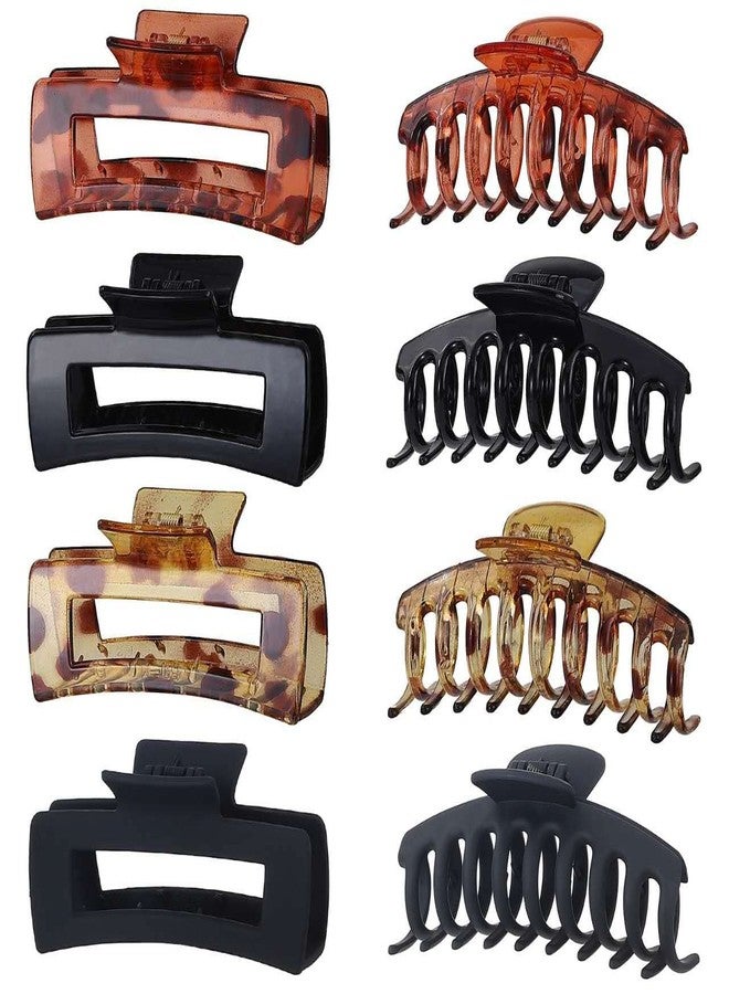 laxizar Claw Clip Hair Clip 8 Pack 4.3 Inch Rectangular Hair Clips for Women Girls Large Hair Jaw Clips Hair Clamps